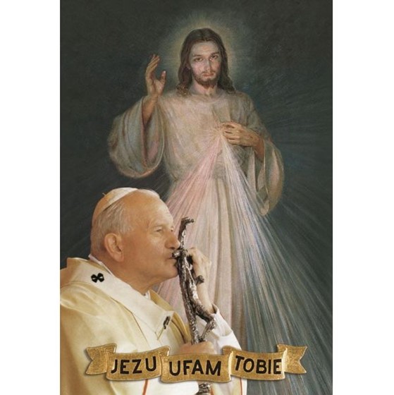 Jezus Miłosierny i Jan Paweł II (Salet-mały)