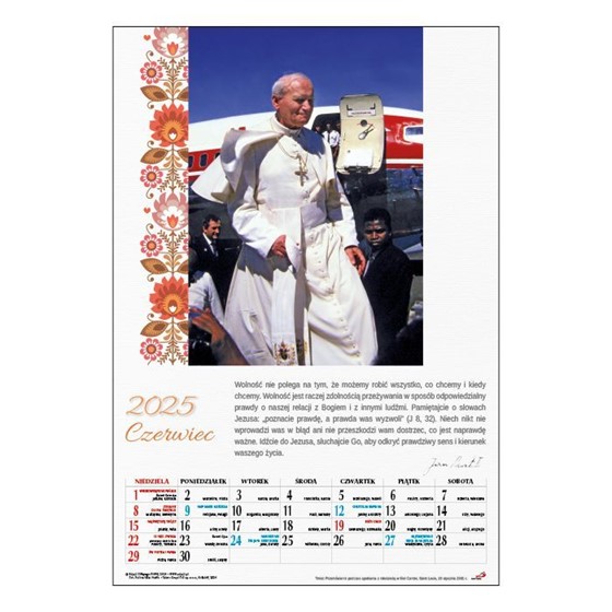 Kalendarz ścienny: Święty Jan Paweł II (EP)